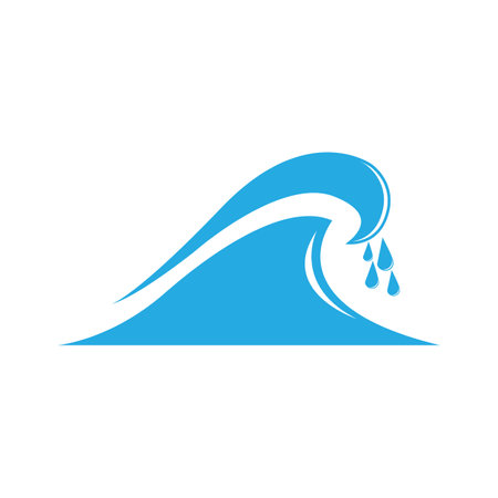 Water Wave symbol and icon Logo Template vectorのイラスト素材