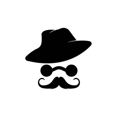detective with moustache simple icon illustration designのイラスト素材