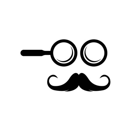 detective with moustache simple icon illustration designのイラスト素材