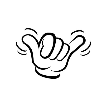 Shaka hands icon logo, vector design illustrationのイラスト素材