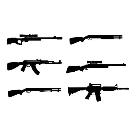 Gun Icon. Weapon Vector. Military Equipment Illustration Logo Template.のイラスト素材