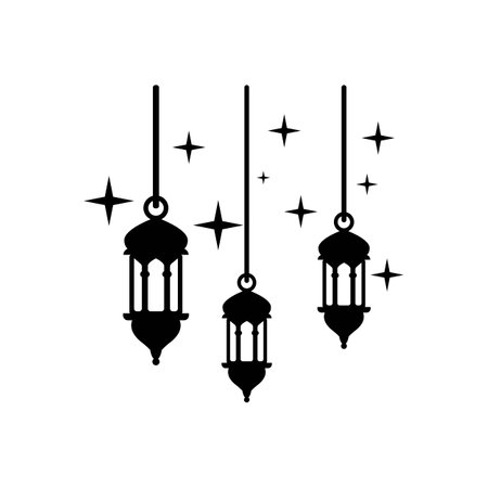 Fanoos Lantern background islam   logo simple vector icon illustration designのイラスト素材
