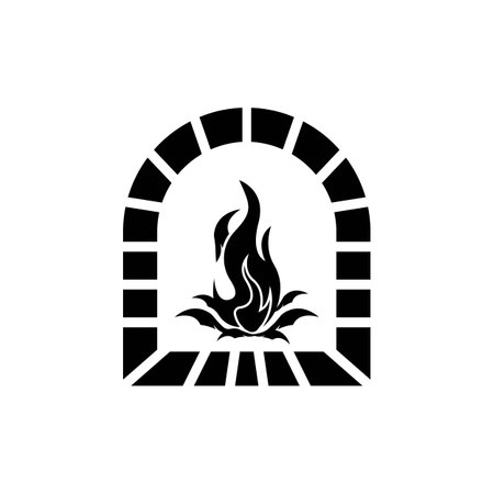fire furnace icon logo vector design templateのイラスト素材