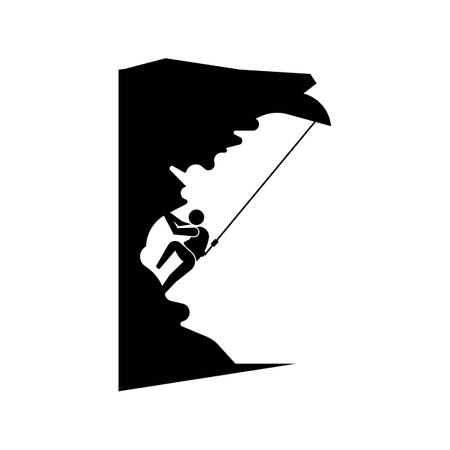 rock climbing icon vector illustration logo templateのイラスト素材