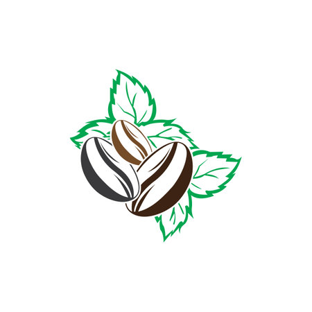 coffee beans icon logo vector design templateのイラスト素材