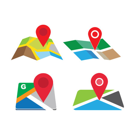 location pin on map icon logo vector design templateのイラスト素材