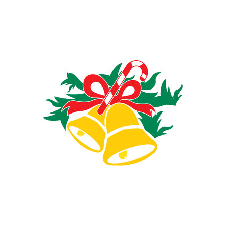 Christmas bells and ornaments icon logo, vector design illustrationのイラスト素材