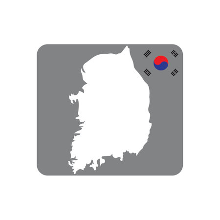 korean flag logo in map shape, vector illustration symbol designのイラスト素材
