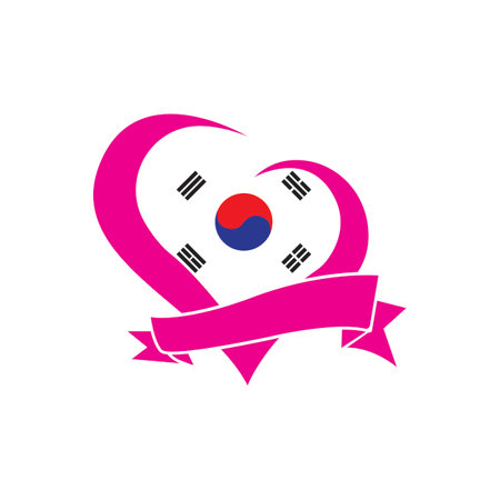 korean flag logo in map shape, vector illustration symbol designのイラスト素材