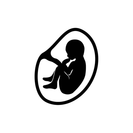 Pregnant mother and fetus icon logo, vector design illustrationのイラスト素材