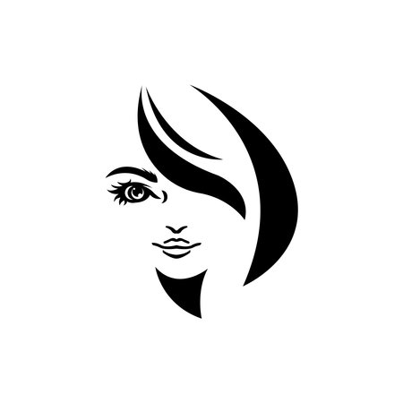 woman face icon logo vector design templateのイラスト素材