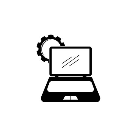Vector computer and laptop repair logo template icon illustration designのイラスト素材
