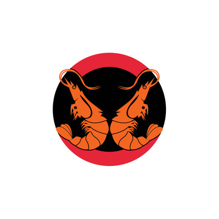 Shrimp logo icon vector illustration designのイラスト素材