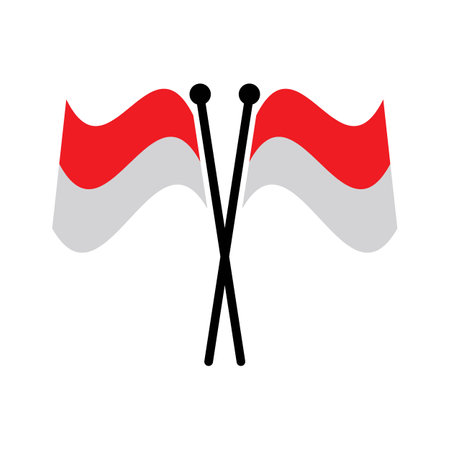 Republic of Indonesia flag icon,vector illustration logo design.のイラスト素材