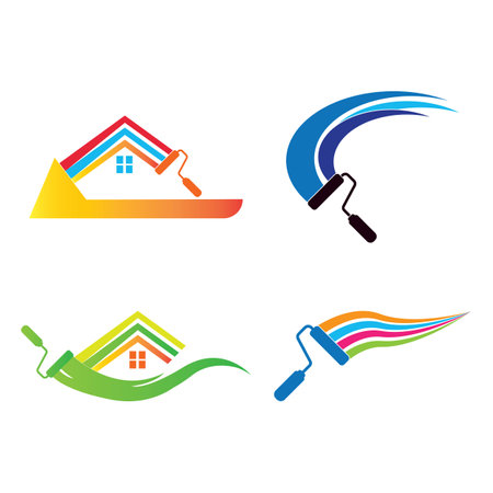 Painting Logo Template vector icon Illustration designのイラスト素材