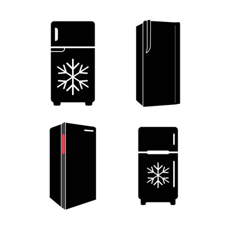 Refrigerator icon, logo isolated on white backgroundのイラスト素材