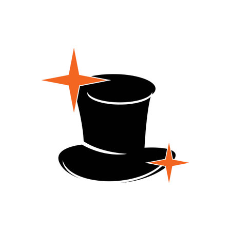 Magic hat and wand icon,logo illustration designのイラスト素材