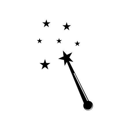 Magic hat and wand icon,logo illustration designのイラスト素材