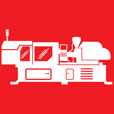 electric or hydraulic injection molding machine icon. vector illustration design.のイラスト素材