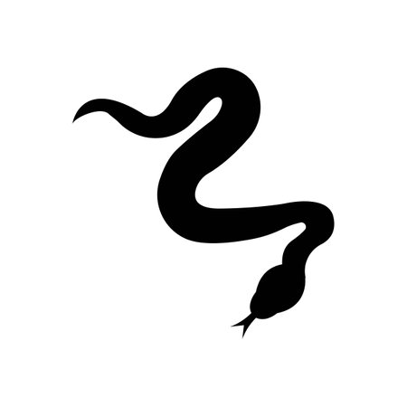 Snake logo vector icon illustration on flat designのイラスト素材