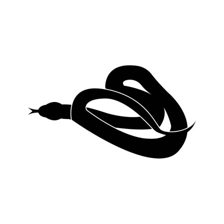 Snake logo vector icon illustration on flat designのイラスト素材
