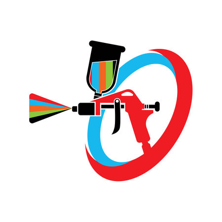 spray gun, icon logo vector illustration designのイラスト素材