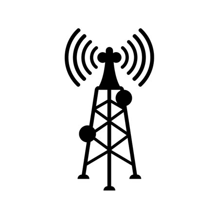 Transmitting tower,satellite signal icon symbol,vector illustration design templateのイラスト素材