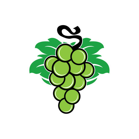 Grape icon vector illustration logo designのイラスト素材