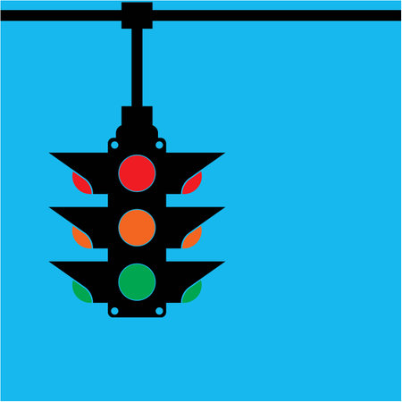 Traffic light sign symbol,icon illustration design template.のイラスト素材