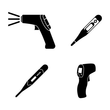 body temperature checking tool illustration design templateのイラスト素材