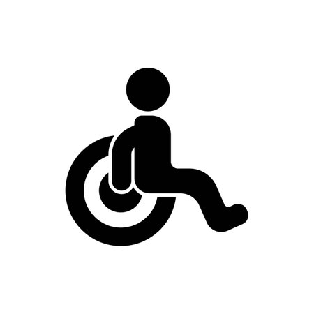 Simple wheelchair symbol icon,illustration design template.のイラスト素材