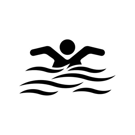 Swimming sport logo ilustration vector design templateのイラスト素材