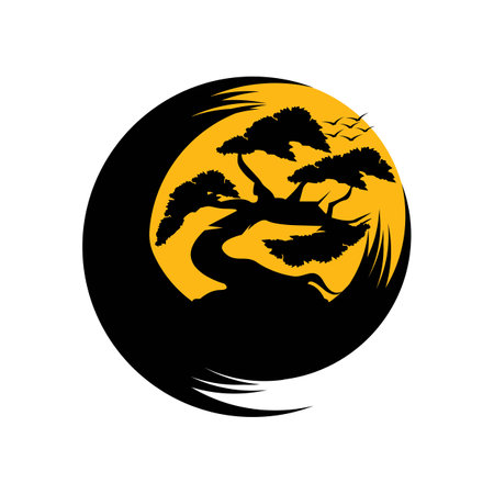 Bonsai symbol icon,illustration design template.のイラスト素材