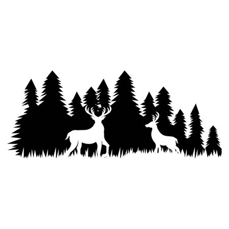 Deer and horns simple icon,illustration design template.のイラスト素材