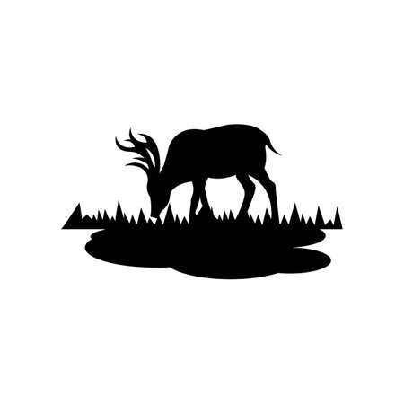 Deer and horns simple icon,illustration design template.のイラスト素材