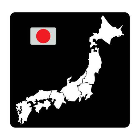 Japan map symbol simple icon,illustration design templateのイラスト素材