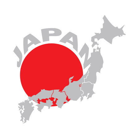 Japan map symbol simple icon,illustration design templateのイラスト素材