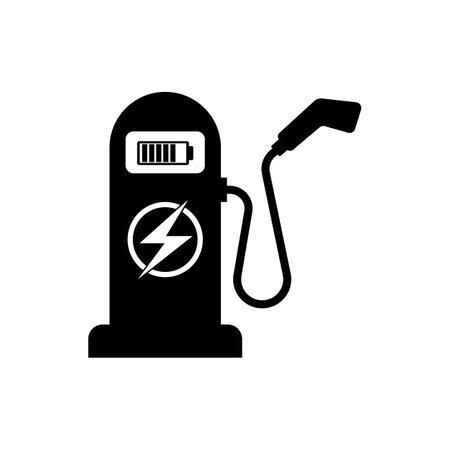electrical charging station icon logoのイラスト素材