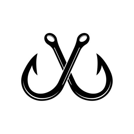 Fishing hook logo vector icon illustration designのイラスト素材