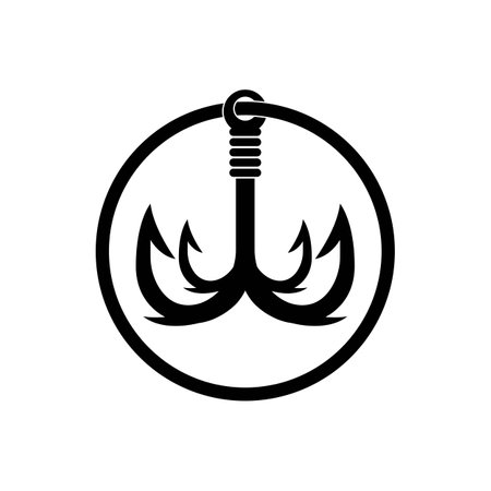 Fishing hook logo vector icon illustration designのイラスト素材