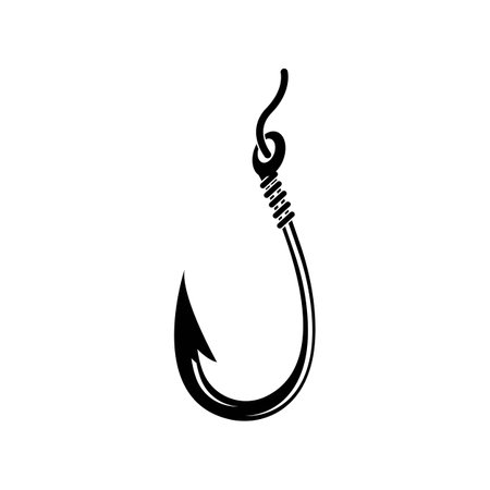 Fishing hook logo vector icon illustration designのイラスト素材