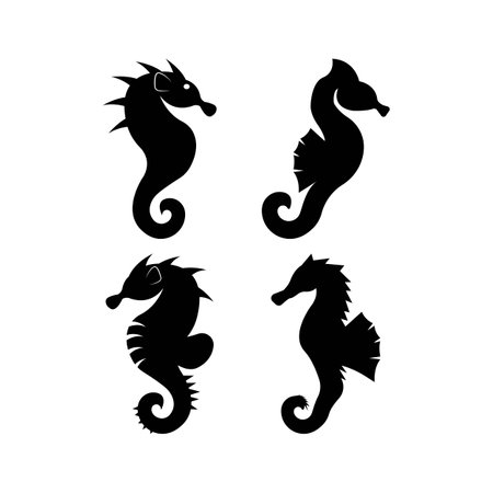 Seahorse logo icon, vector illustration template designのイラスト素材