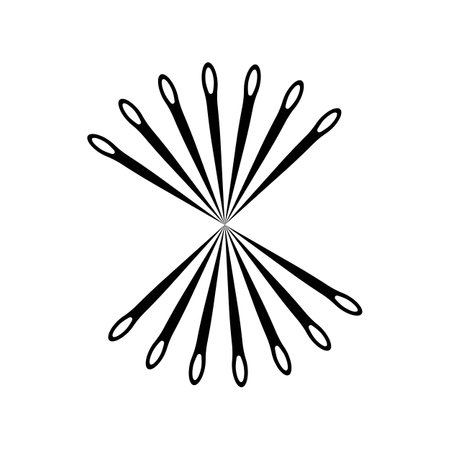 Sewing needle logo icon,illustration design templateのイラスト素材