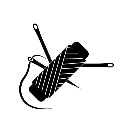 Sewing needle logo icon,illustration design templateのイラスト素材