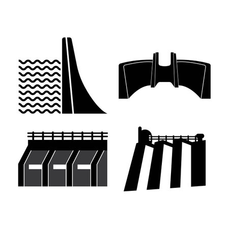 Water dam logo icon,illustration design templateのイラスト素材