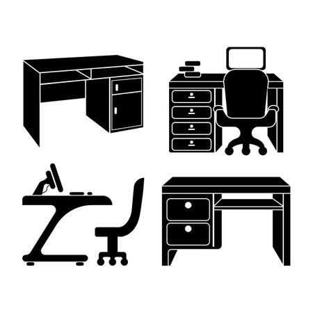Work desk logo icon,illustration design templateのイラスト素材