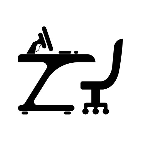 Work desk logo icon,illustration design templateのイラスト素材