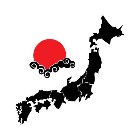Japan map symbol simple icon,illustration design templateのイラスト素材