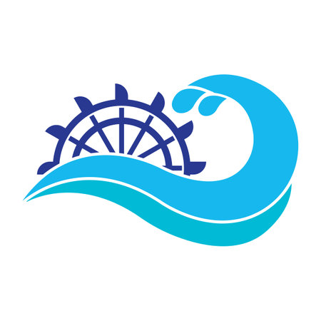Waterwheel icon,logo illustration design template.のイラスト素材