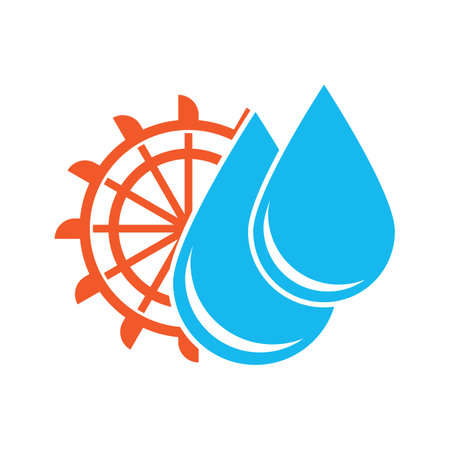 Waterwheel icon,logo illustration design template.のイラスト素材